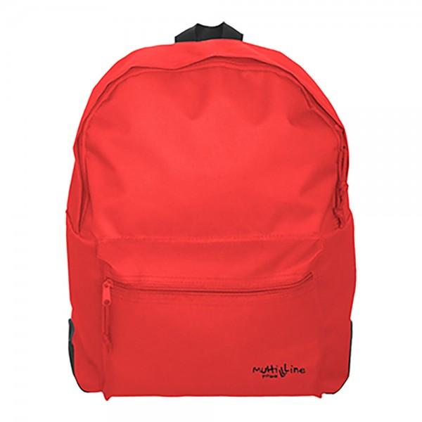 mochila multiline con refuerzo color rojo 34x44x14cm